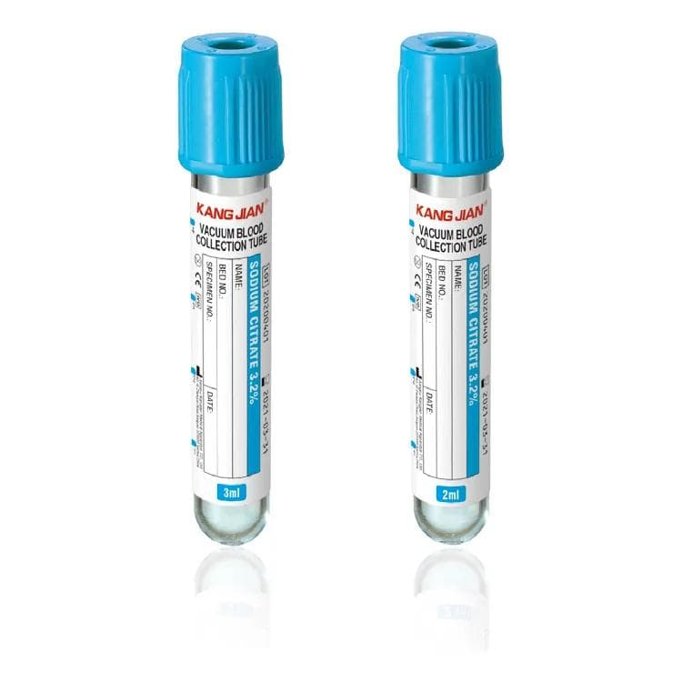 Vacuum blood collection tube range — colour-coded closures